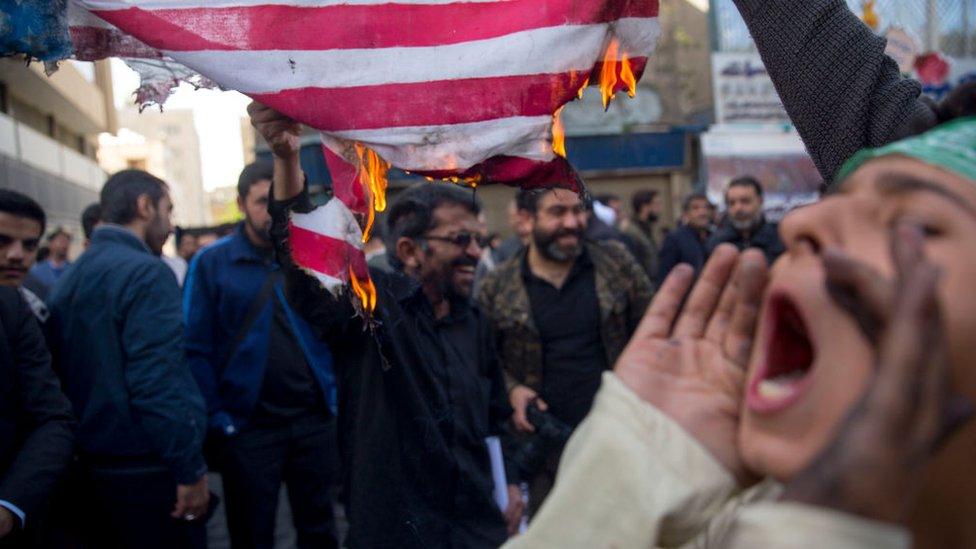 Iranian protests against reimposition of US sanctions