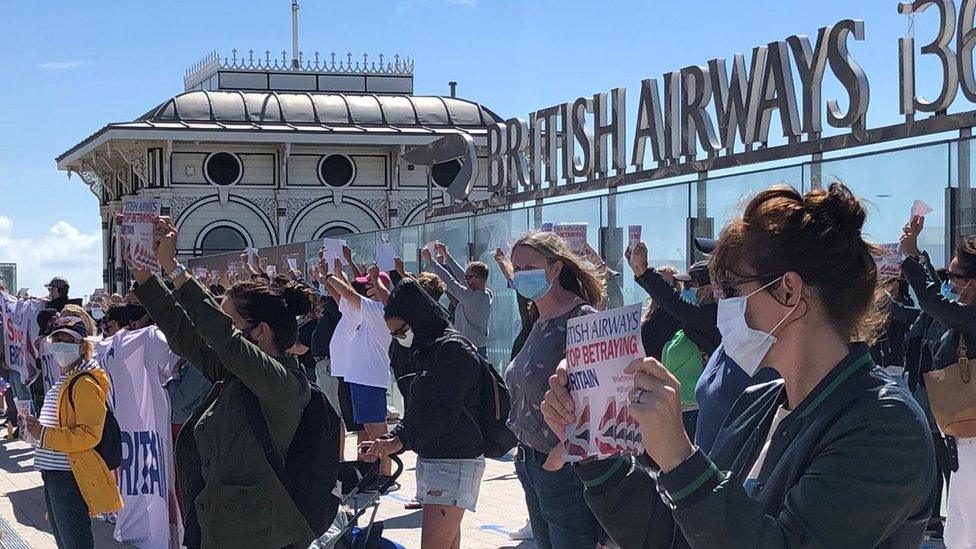 BA protest outside the i360