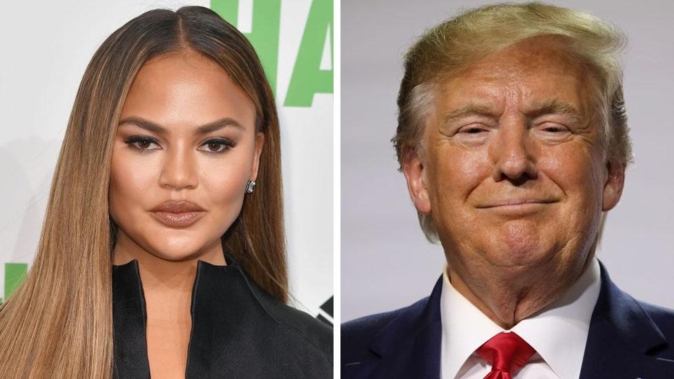 Chrissy Teigen and Donald Trump