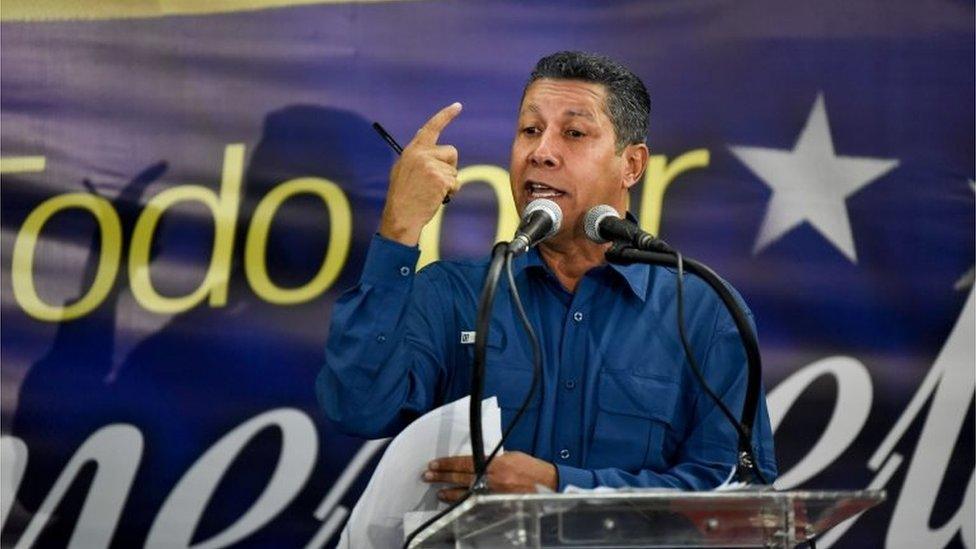 Venezuelan opposition presidential candidate Henri Falcon speaks during a press conference after the National Electoral Council (CNE) announced the results of the voting on election day in Venezuela, on May 20, 2018.