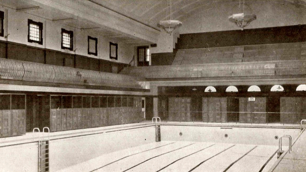 The pool hall in 1928