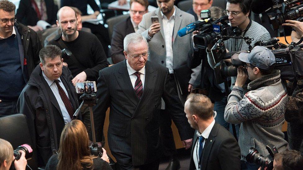 Martin Winterkorn, former CEO of German carmaker Volkswagen, arrives to testify at the Bundestag commission investigating the VW diesel emissions scandal on January 19, 2017 in Berlin