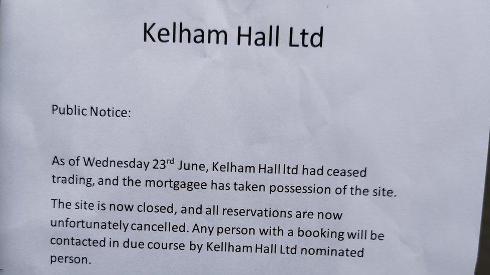 Notice outside Kelham Hall