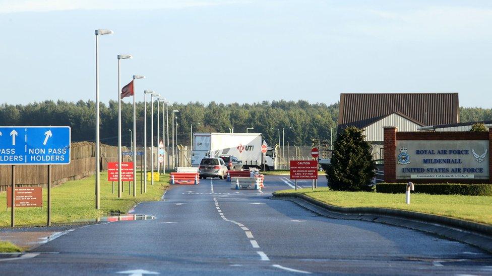 RAF Mildenhall entrance