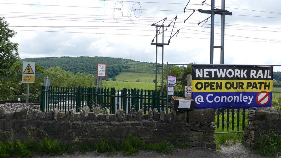 Flosh level crossing, Cononley