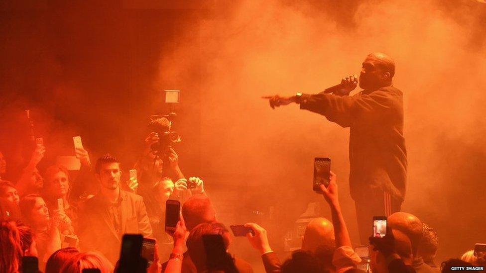 Kanye West at a performance