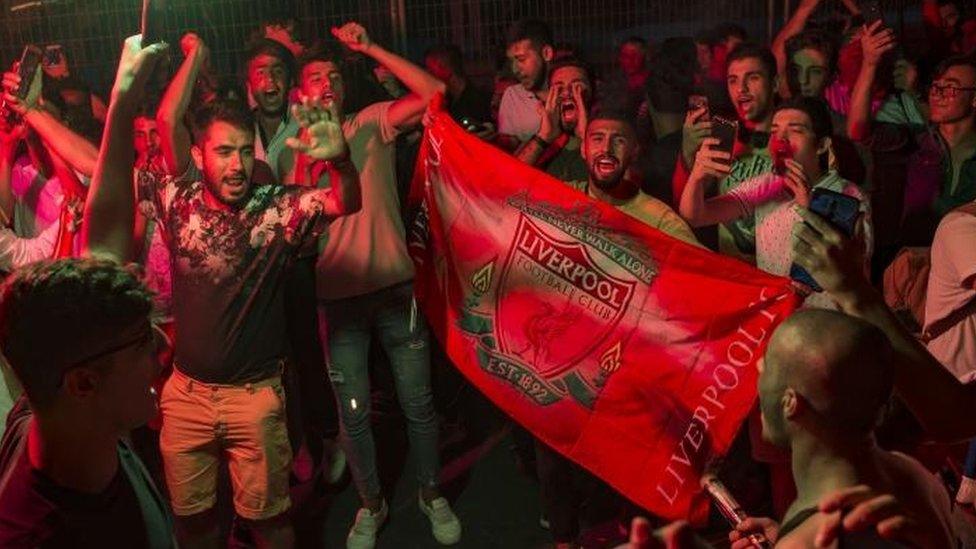 Liverpool fans celebrate