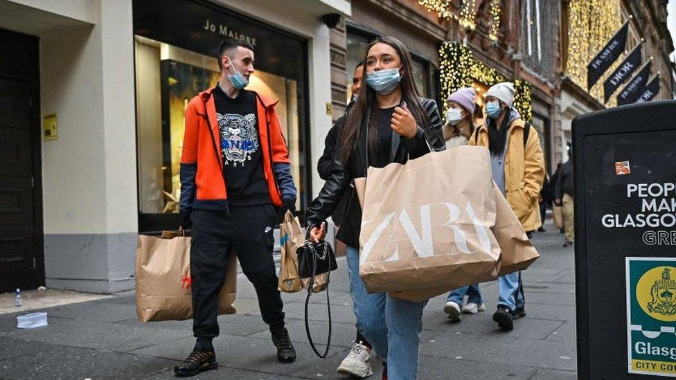 Shoppers in Glasgow