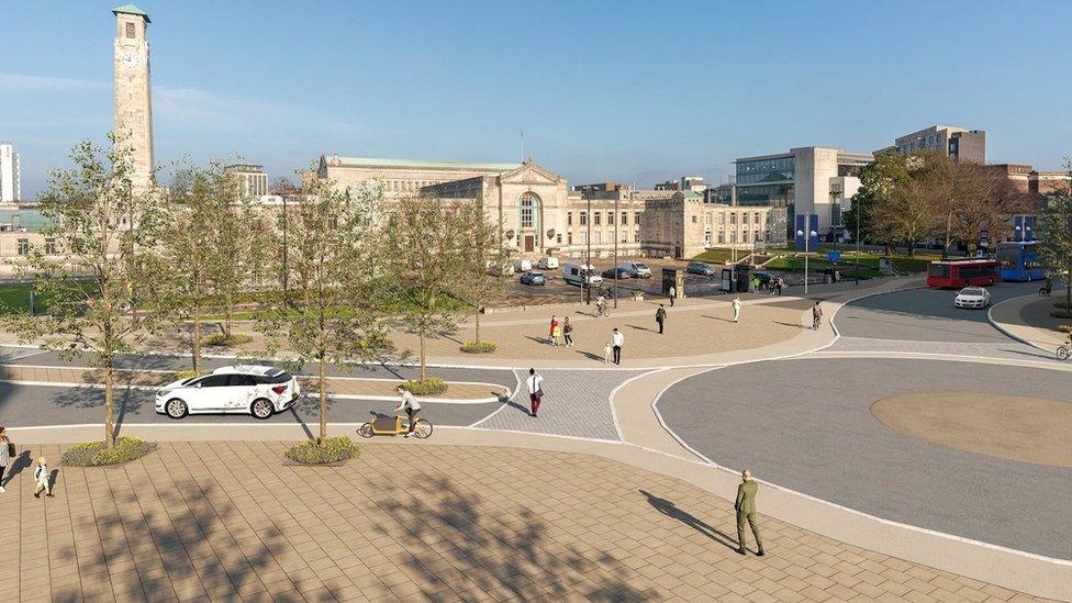 Plans for Southampton's Civic Centre Road