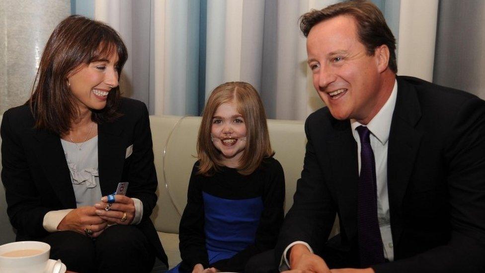 David Cameron and his wife Samantha met Kirsty Howard to learn about the Kirsty Appeal in 2009