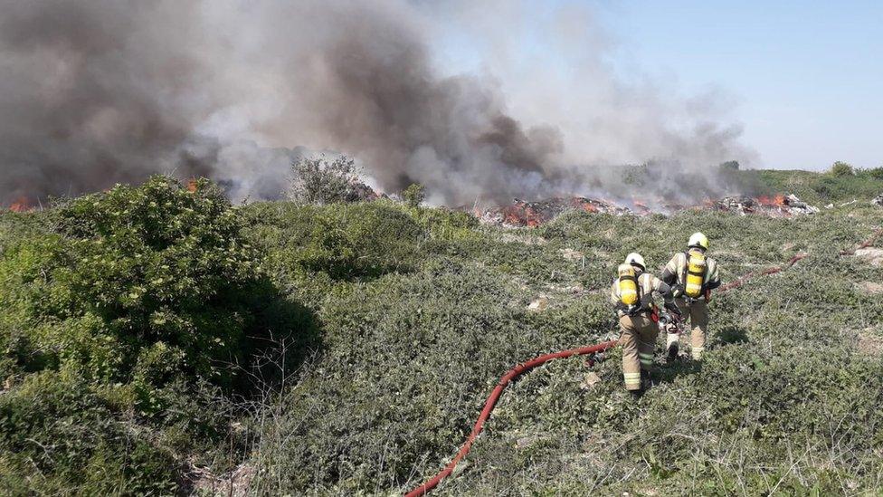 Firefighters tackle fire