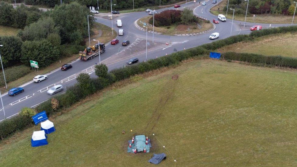 Crash scene on the A5