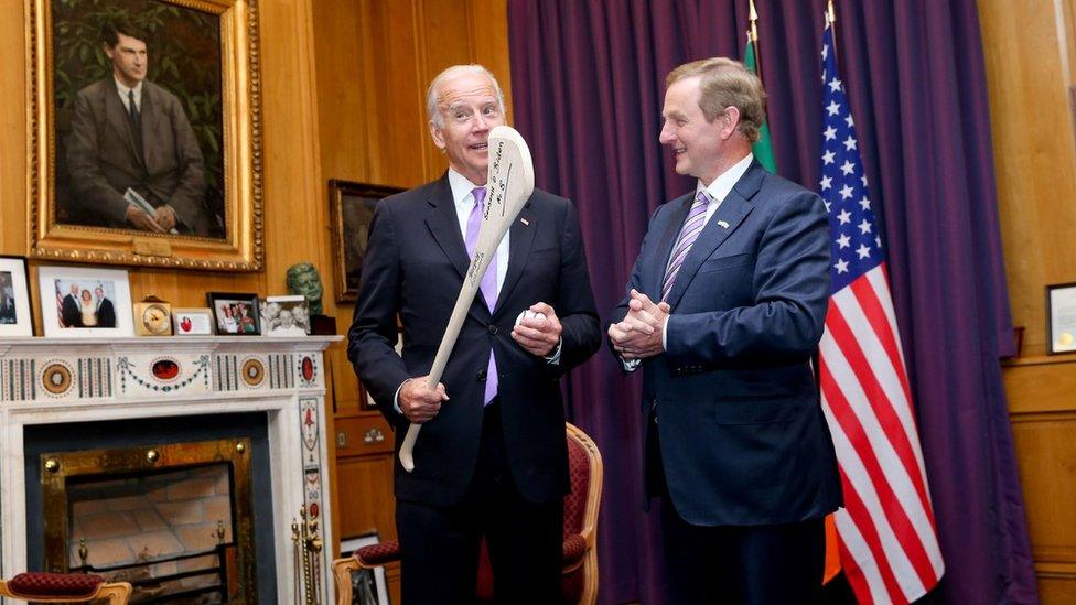 Joe Biden was presented with a hurl by the taoiseach (Irish PM) in 2016