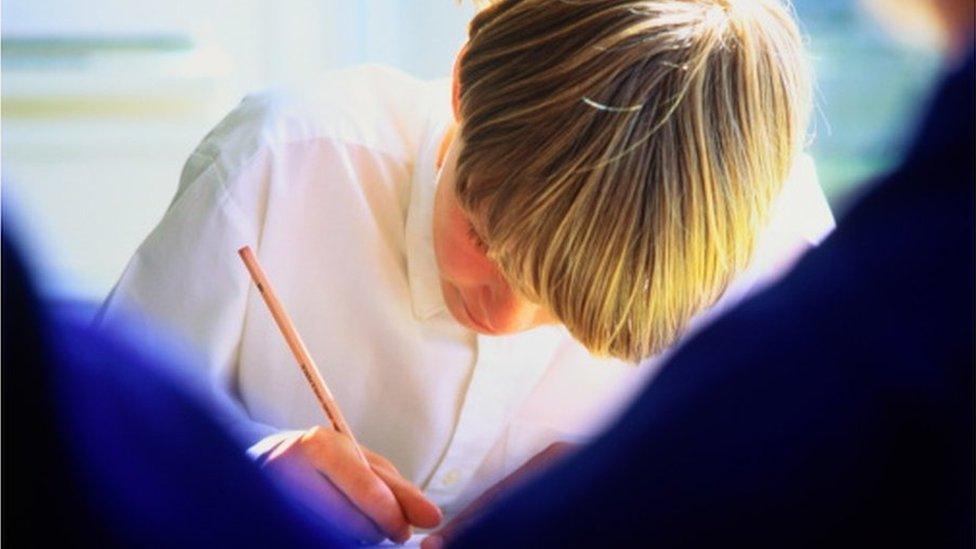 child doing tests