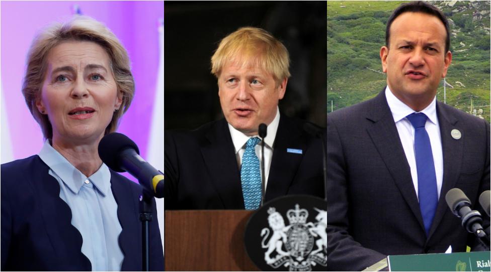 Ursula von der Leyen; Boris Johnson; Leo Varadkar