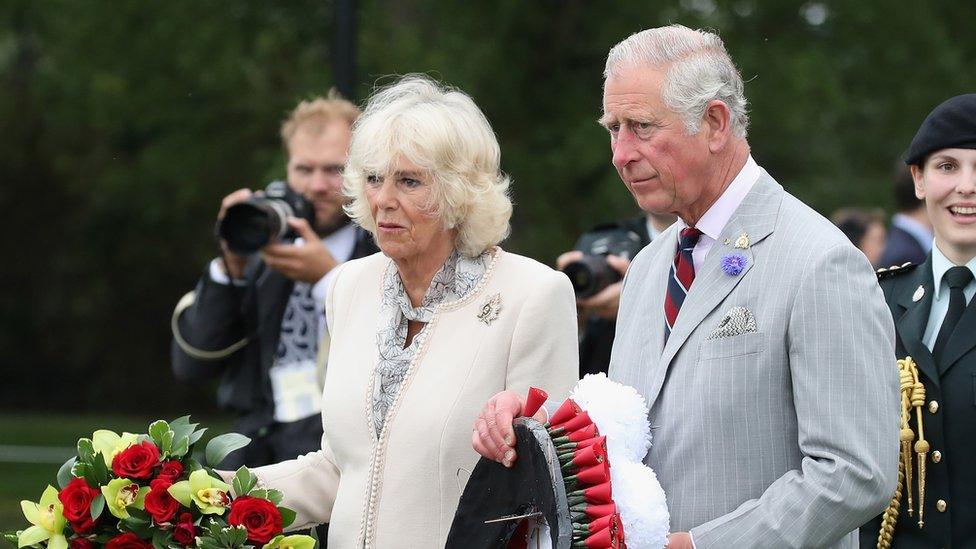 The couple lay a wreath at the Afghanistan memorial