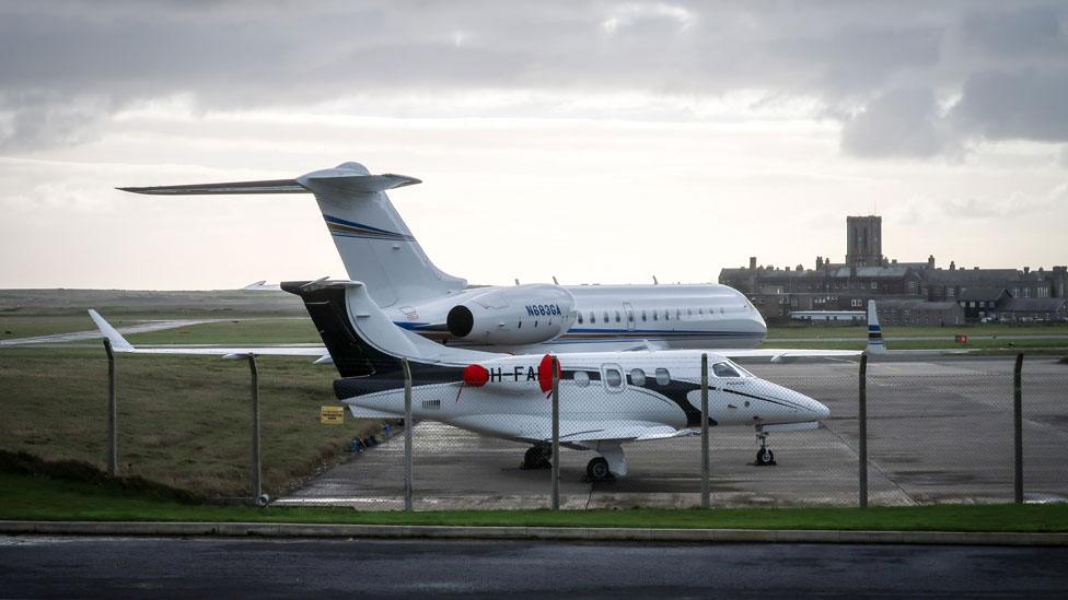 Private jets on the Isle of Man