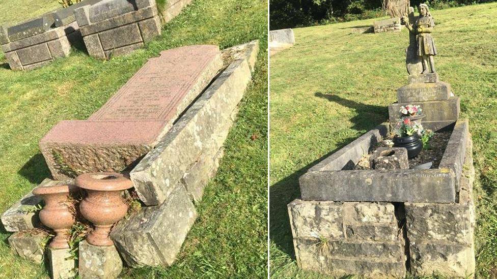 Florrie and Freda's graves in 2017