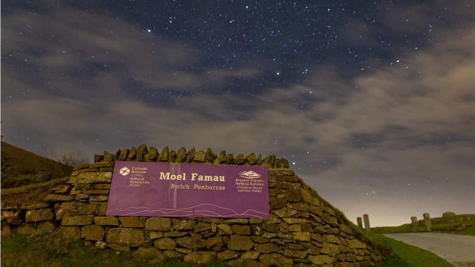 Moel Famau at night