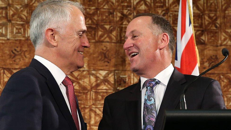 Australian Prime Minister Malcolm Turnbull and his New Zealand counterpart John Key