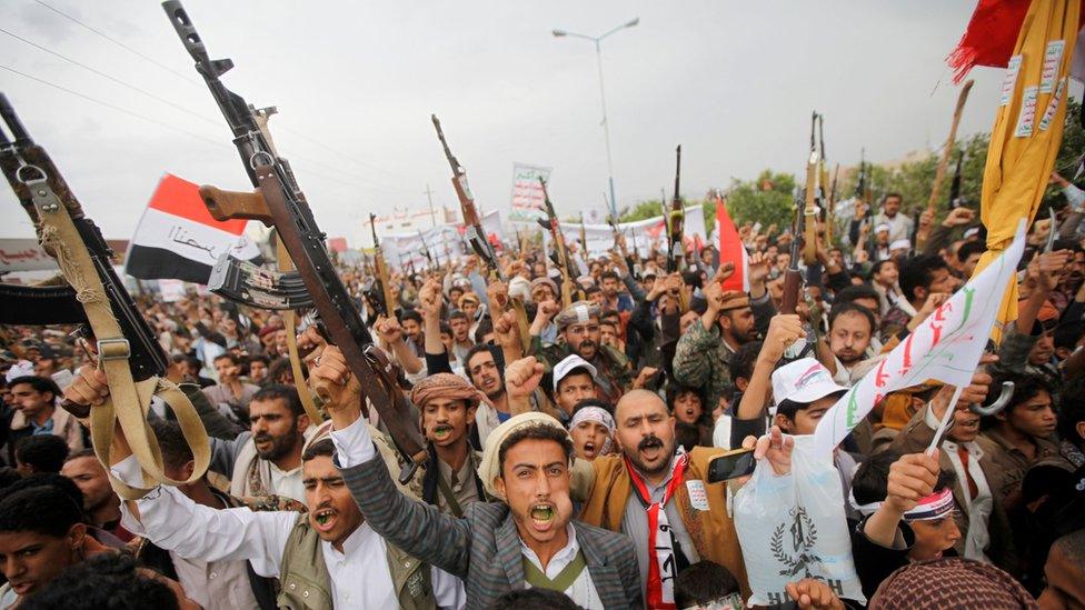 Armed followers of the Houthi movement