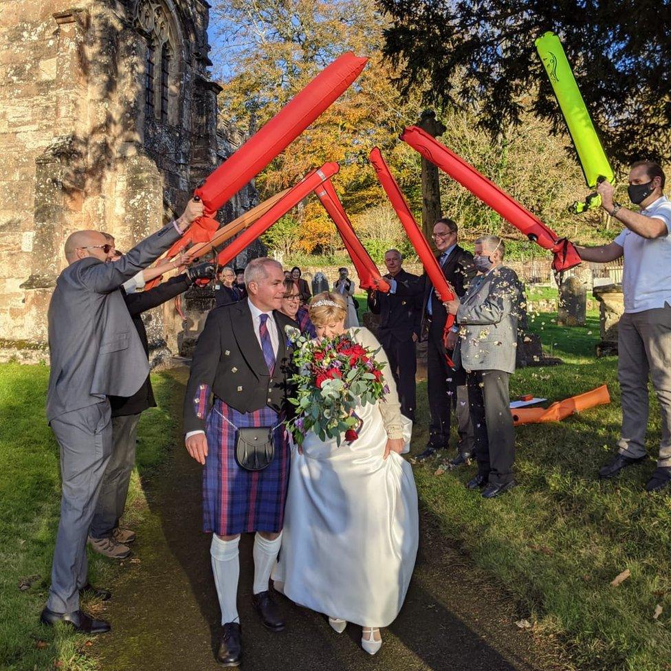 Couple just married