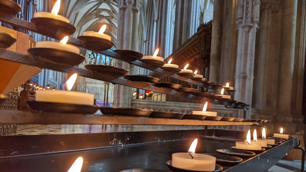 Candles at Bristol Cathedral