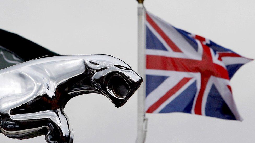 Jaguar symbol against a union jack