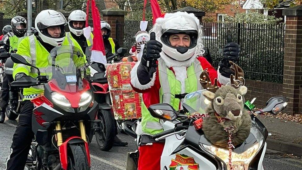 Bikers on the Reading Toy Run 2022