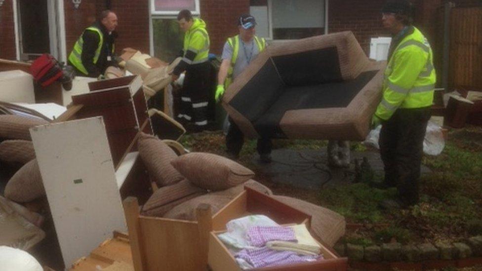 Floods clean-up in Churchtown