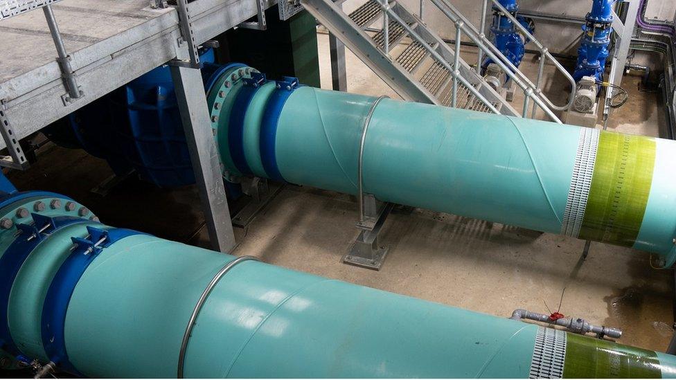 Pipes in water treatment works