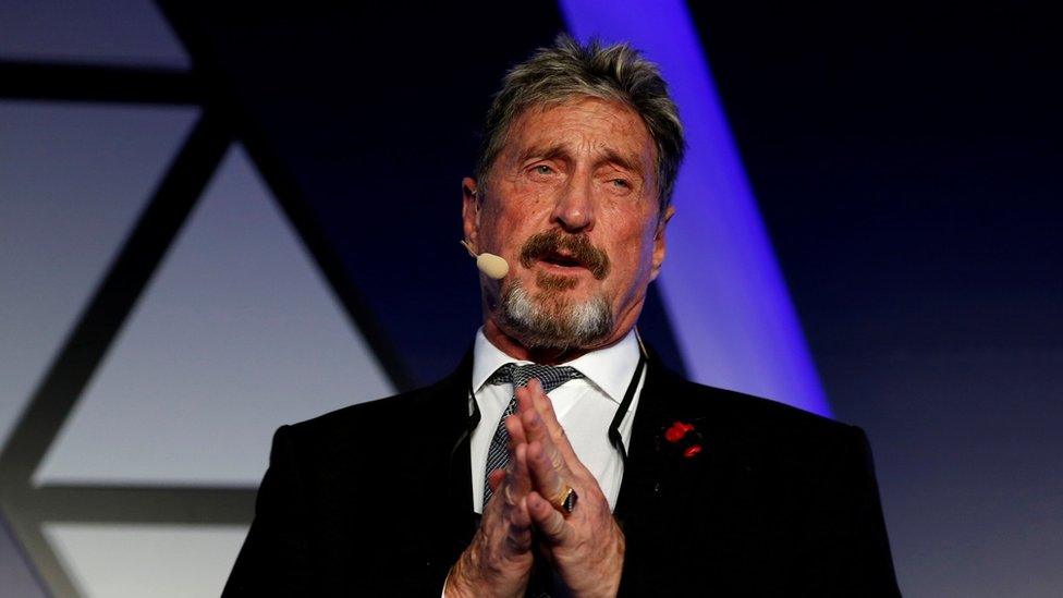 John McAfee, co-founder of McAfee Crypto Team and CEO of Luxcore and founder of McAfee Antivirus, speaks at the Malta Blockchain Summit in St Julian"s, Malta November 1, 2018