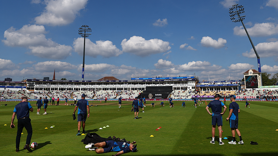 Players at Edgbaston