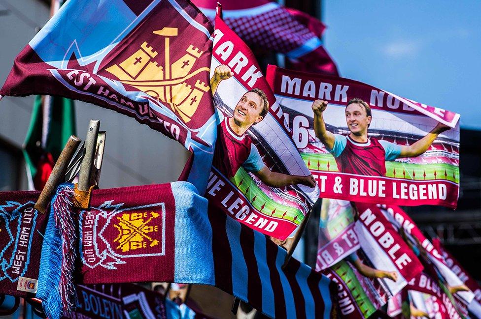 West Ham flags at Upton Park