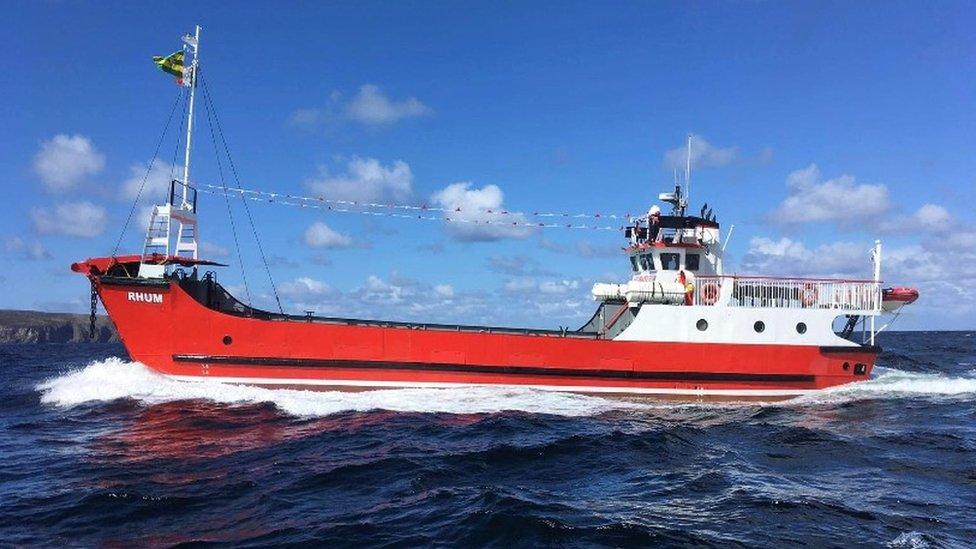 The red Arranmore ferry