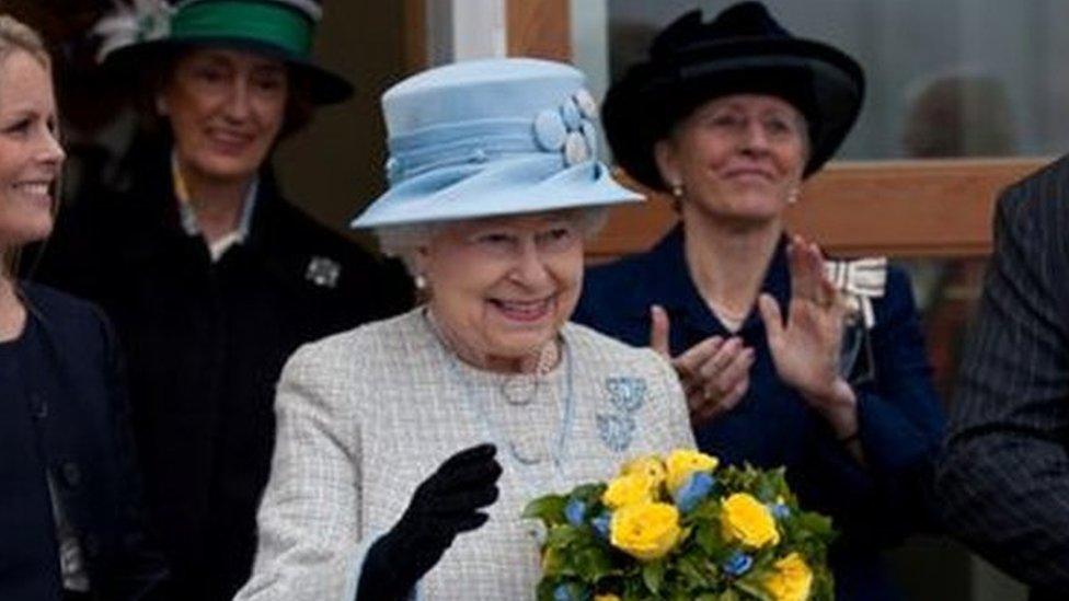 The Queen with Jeff Edwards (far right)