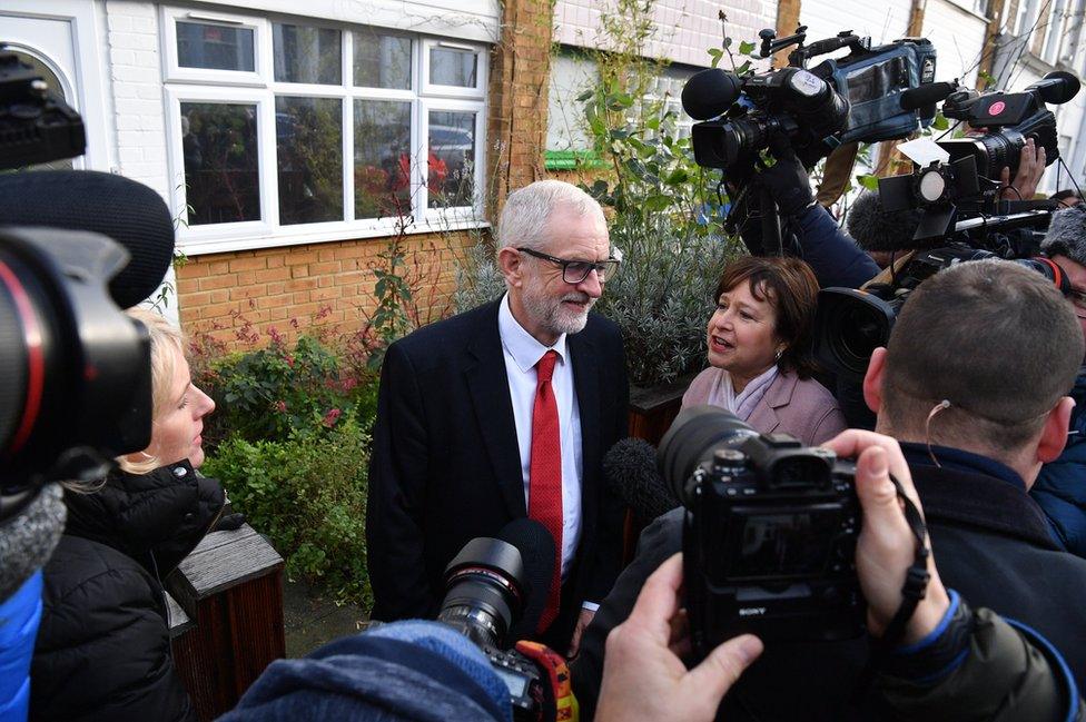 Labour Party leader Jeremy Corbyn leaves his home