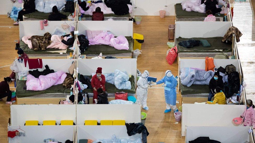 Inside a temporary hospital in Wuhan, China