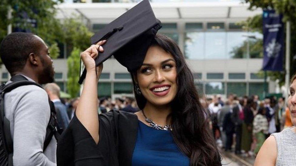 Bhasha Mukherjee's insatgram post from her graduation