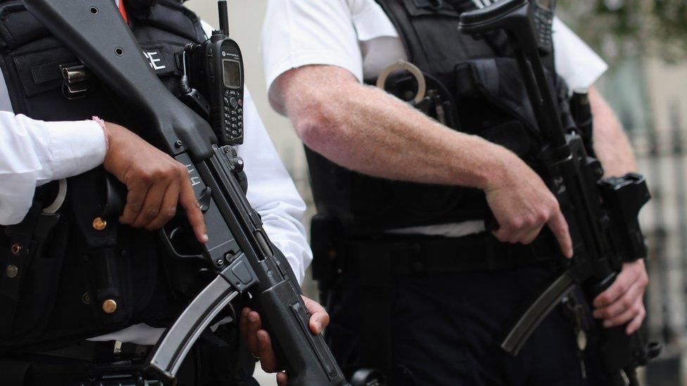 Armed police in London