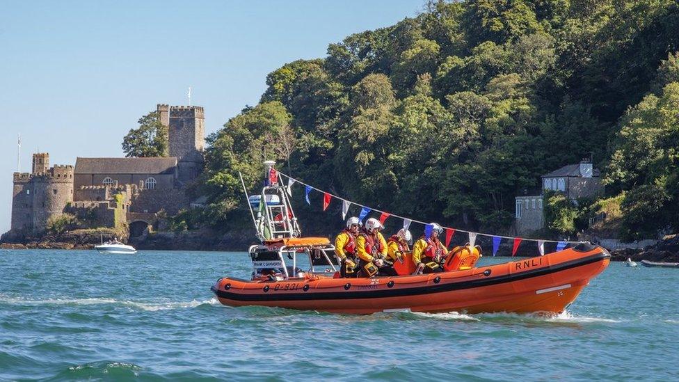 The Atlantic 85 class lifeboat on the River Dart