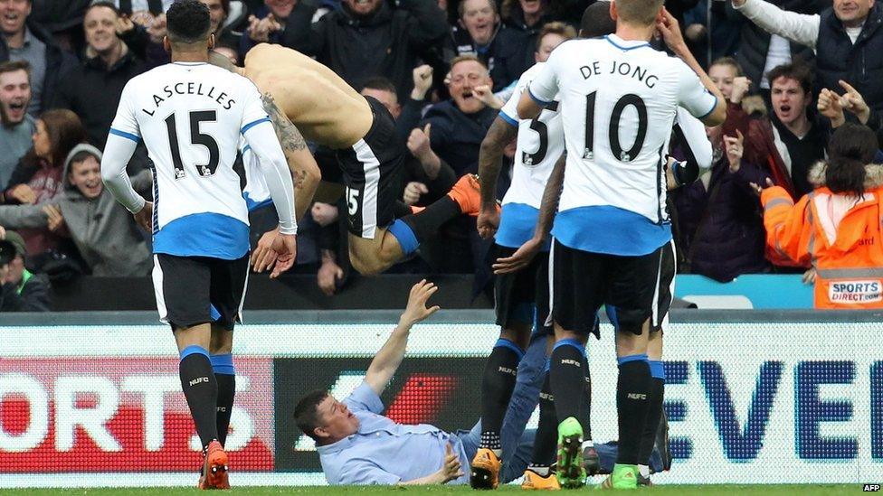 Newcastle fan John West on the St James' Park pit