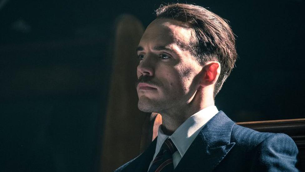 Sam Claflin as Sir Oswald Mosley in Peaky Blinders