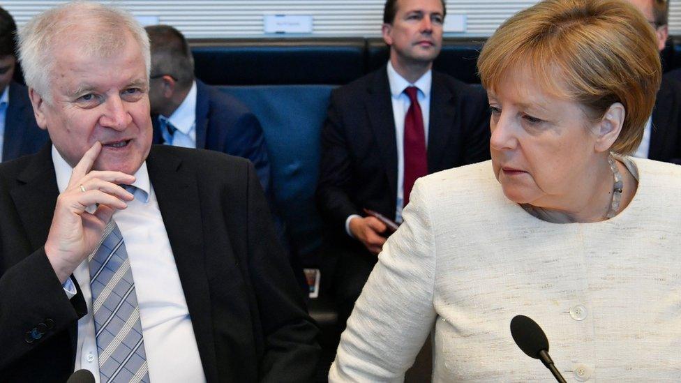 Angela Merkel (R) and Horst Seehofer. Photo: 3 July 2018