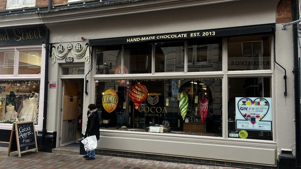 The shop front of the chocolatiers