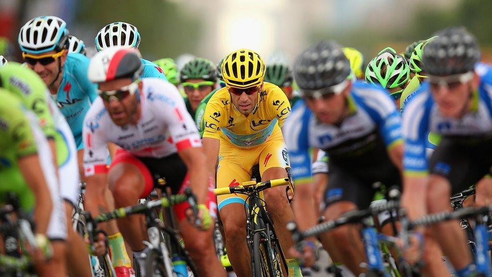 Vincenzo Nibali of Italy and Astana Pro Team in action during the twenty first stage of the 2014 Tour de France, 27 July 2014