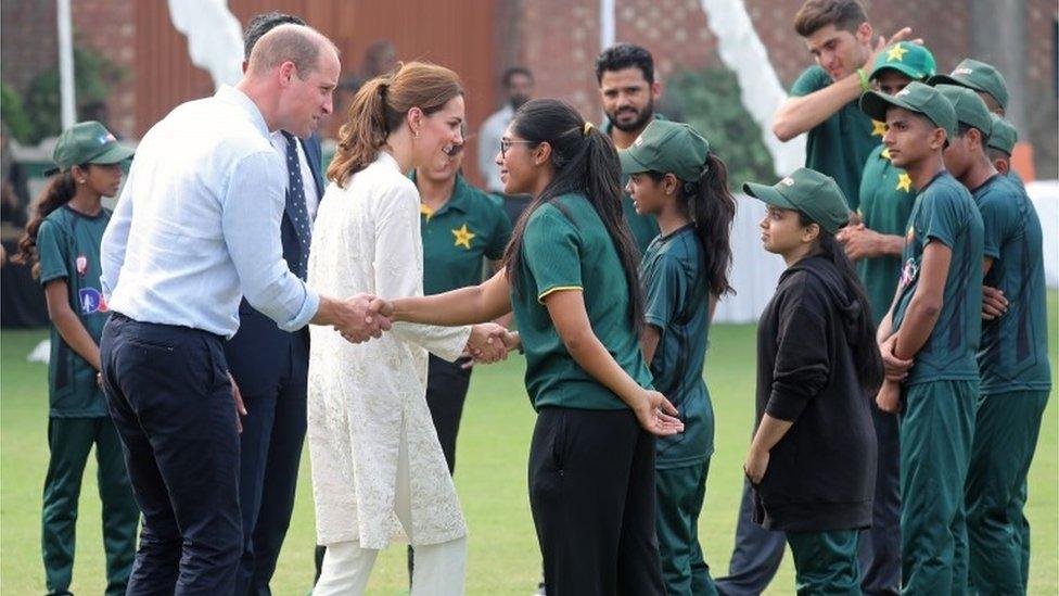 Duke and Duchess meeting people at the academy