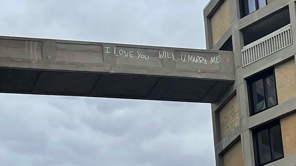 The bridge with the graffiti