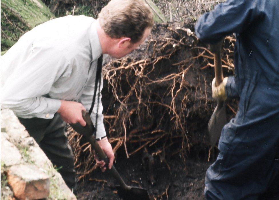 Retired Det Chf Insp Peter Hough at the scene where the body was found in 1971