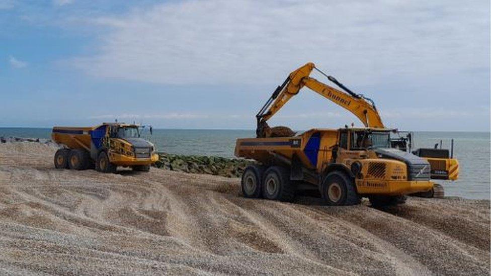 Beach clearance in Hythe